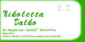 nikoletta dalko business card